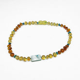 "KIDDO" Lemon & Cognac Amber Baroque Beads Baby Necklace